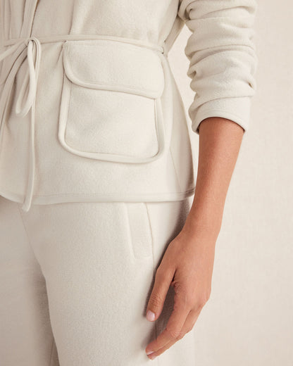 BRUSHED TERRY OPEN FRONT JACKET | Talbots