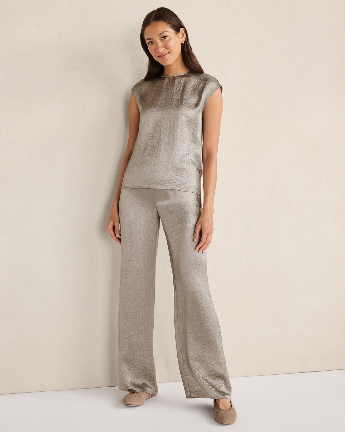 LUXE CRINKLE SHINE TOP | Talbots