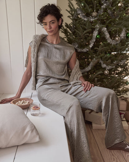 LUXE CRINKLE SHINE PANTS | Talbots