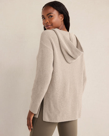 ORGANIC COTTON CASHMERE SHAKER STITCH HOODIE | Talbots