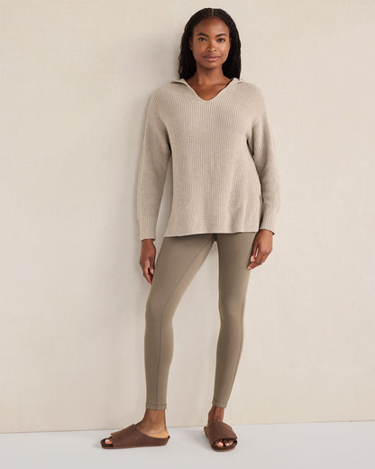 ORGANIC COTTON CASHMERE SHAKER STITCH HOODIE | Talbots