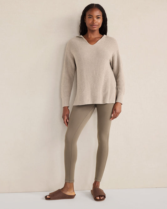 ORGANIC COTTON CASHMERE SHAKER STITCH HOODIE | Talbots