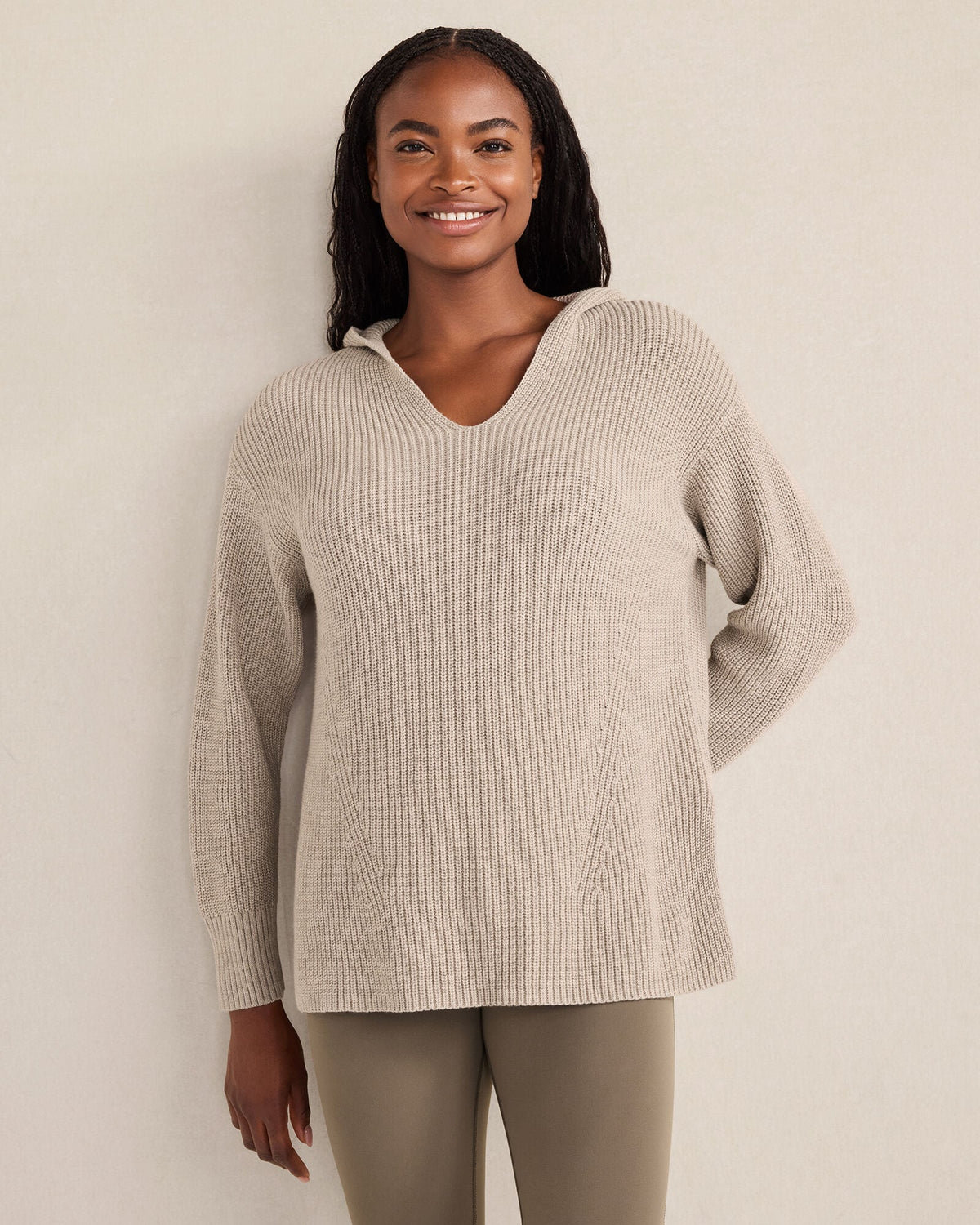 ORGANIC COTTON CASHMERE SHAKER STITCH HOODIE | Talbots