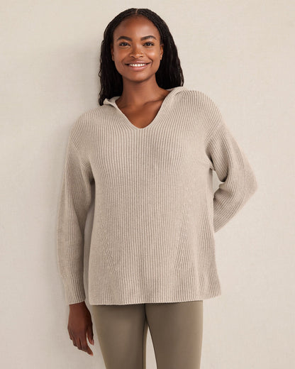ORGANIC COTTON CASHMERE SHAKER STITCH HOODIE | Talbots