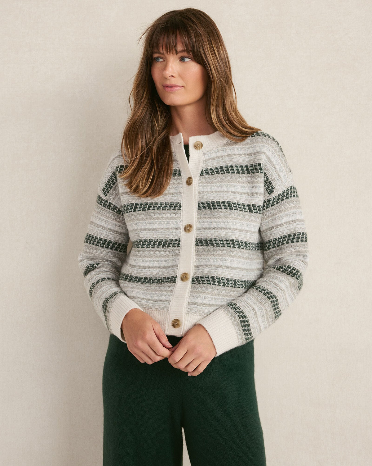 WOOL BLEND FAIR ISLE CARDIGAN | Talbots