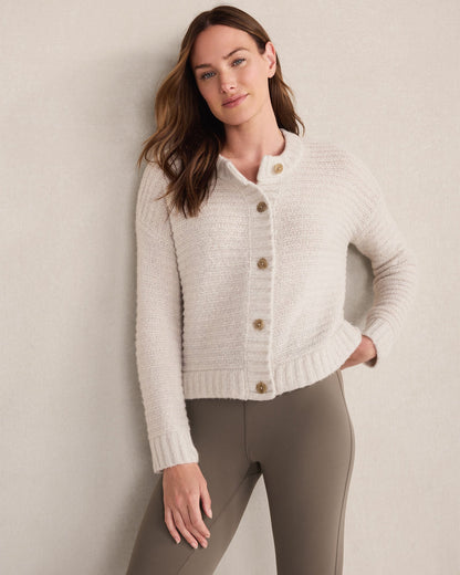 MERINO WOOL CASHMERE LINK STITCH CARDIGAN | Talbots