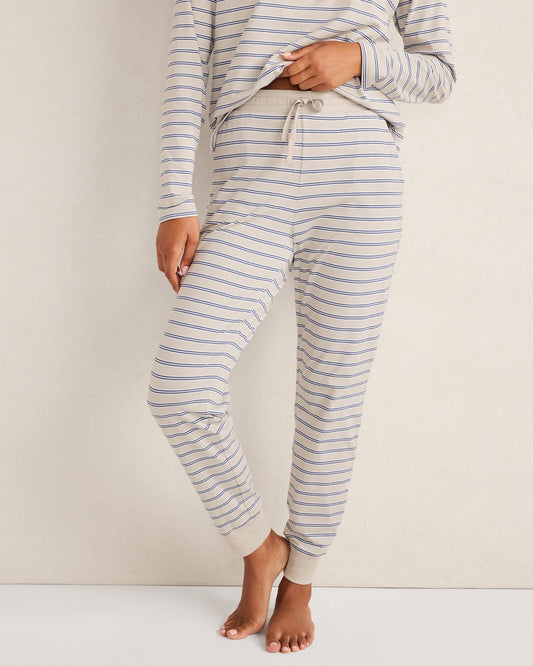 ORGANIC COTTON JERSEY STRIPE JOGGERS | Talbots