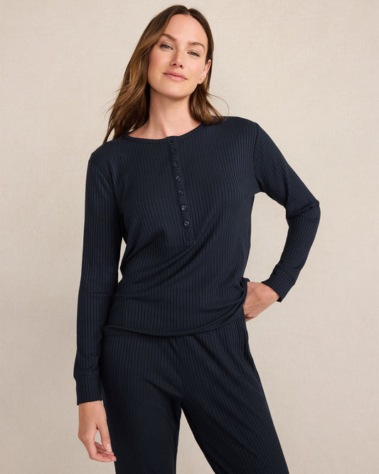 DRAPEY RIB KNIT HENLEY | Talbots
