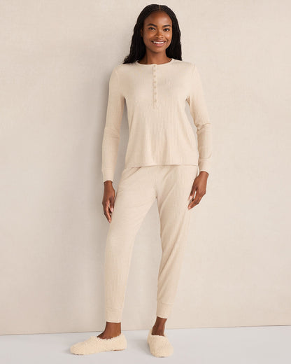 DRAPEY RIB KNIT HENLEY | Talbots