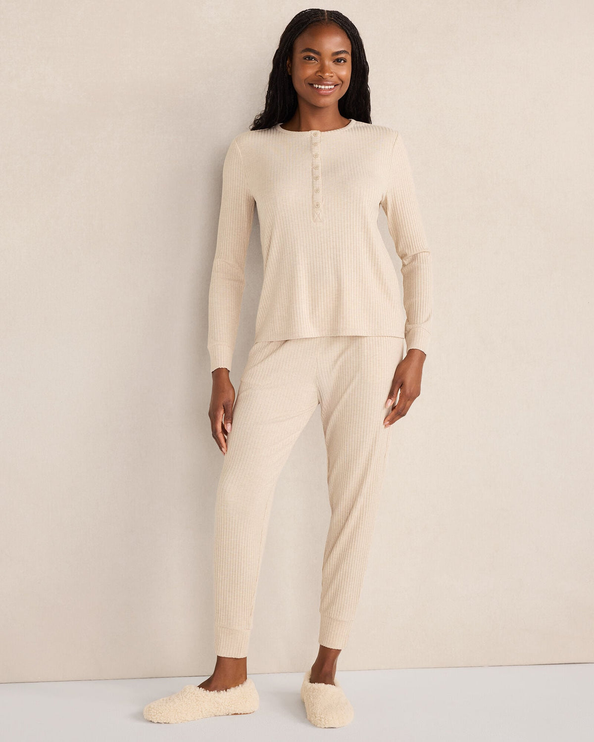 DRAPEY RIB KNIT HENLEY | Talbots