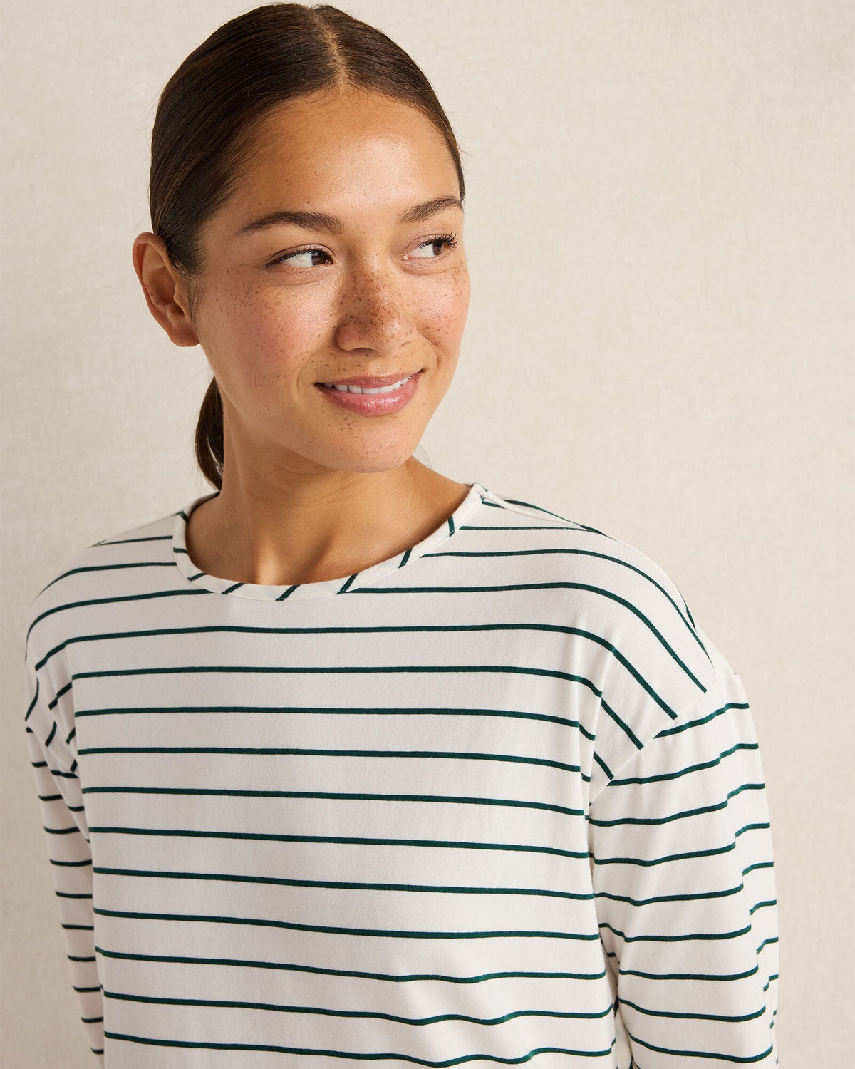ORGANIC COTTON JERSEY STRIPE SLEEP DRESS | Talbots