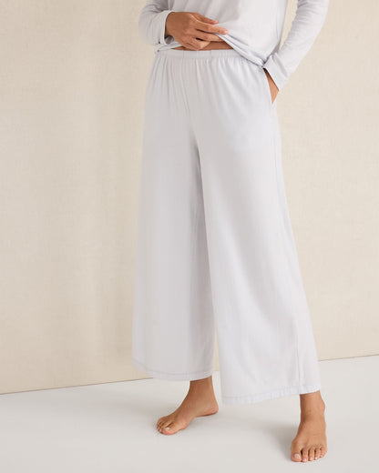 COTTON MODAL BRUSHED JERSEY WIDE LEG PANTS | Talbots