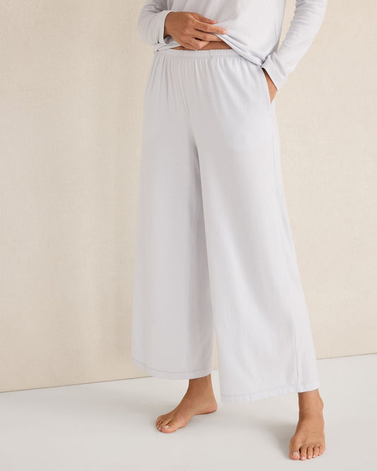 COTTON MODAL BRUSHED JERSEY WIDE LEG PANTS | Talbots