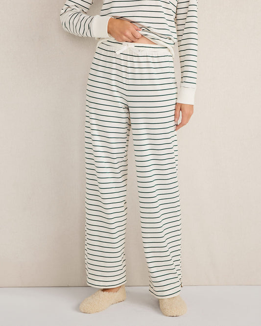 ORGANIC COTTON JERSEY STRIPE PANTS | Talbots