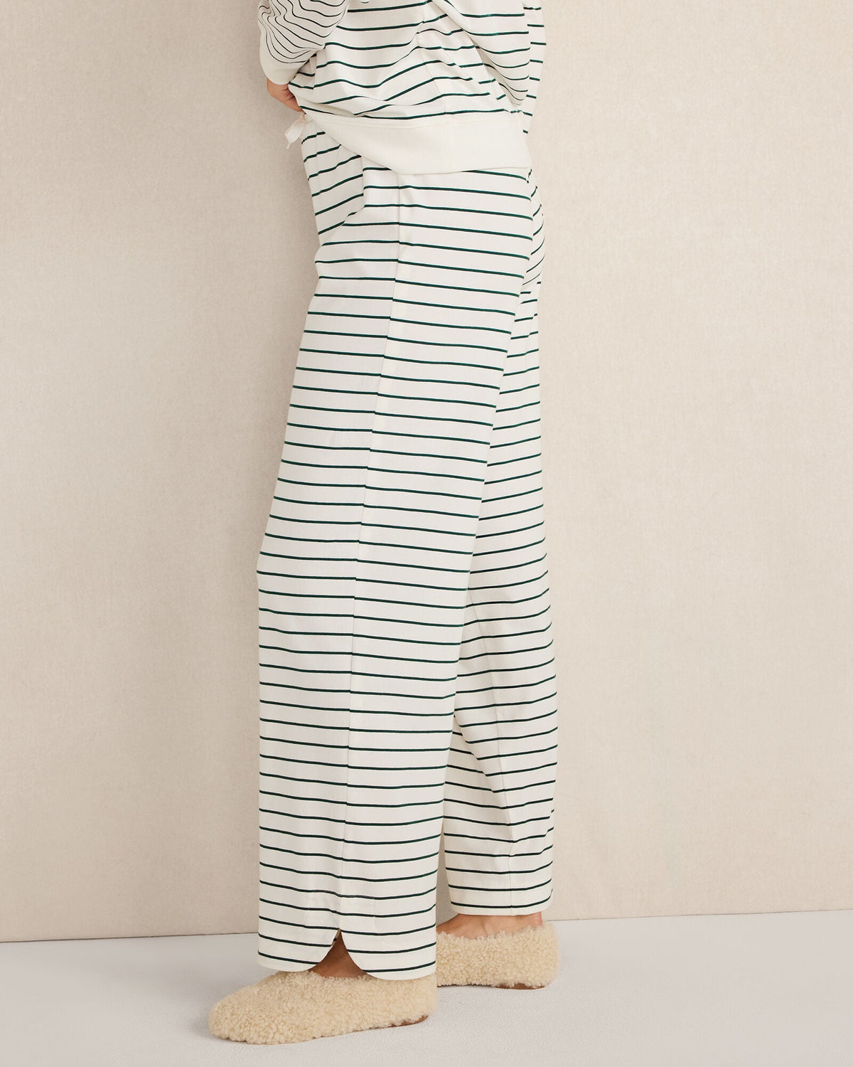 ORGANIC COTTON JERSEY STRIPE PANTS | Talbots