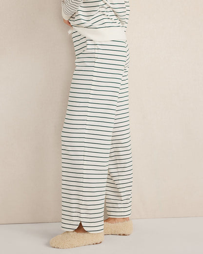 ORGANIC COTTON JERSEY STRIPE PANTS | Talbots