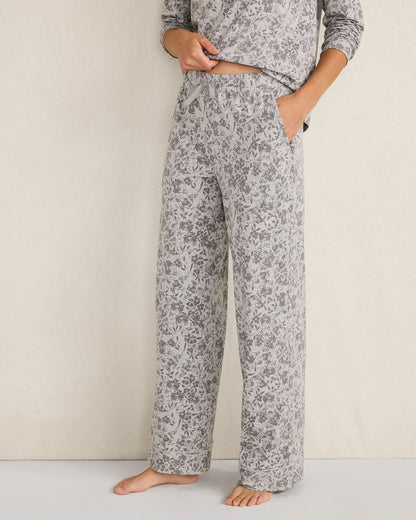 ORGANIC COTTON JERSEY MUTED FLORAL PAJAMA PANTS | Talbots