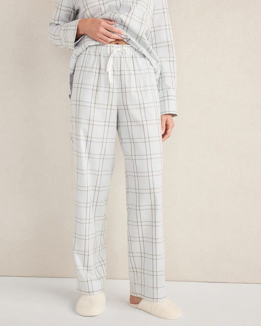LIGHTWEIGHT FLANNEL WINDOWPANE PAJAMA PANTS | Talbots