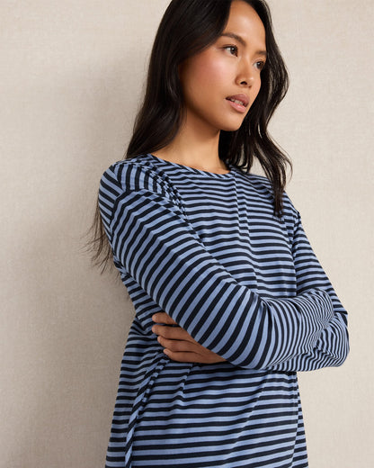 ORGANIC COTTON JERSEY BOLD STRIPE SLEEP DRESS | Talbots