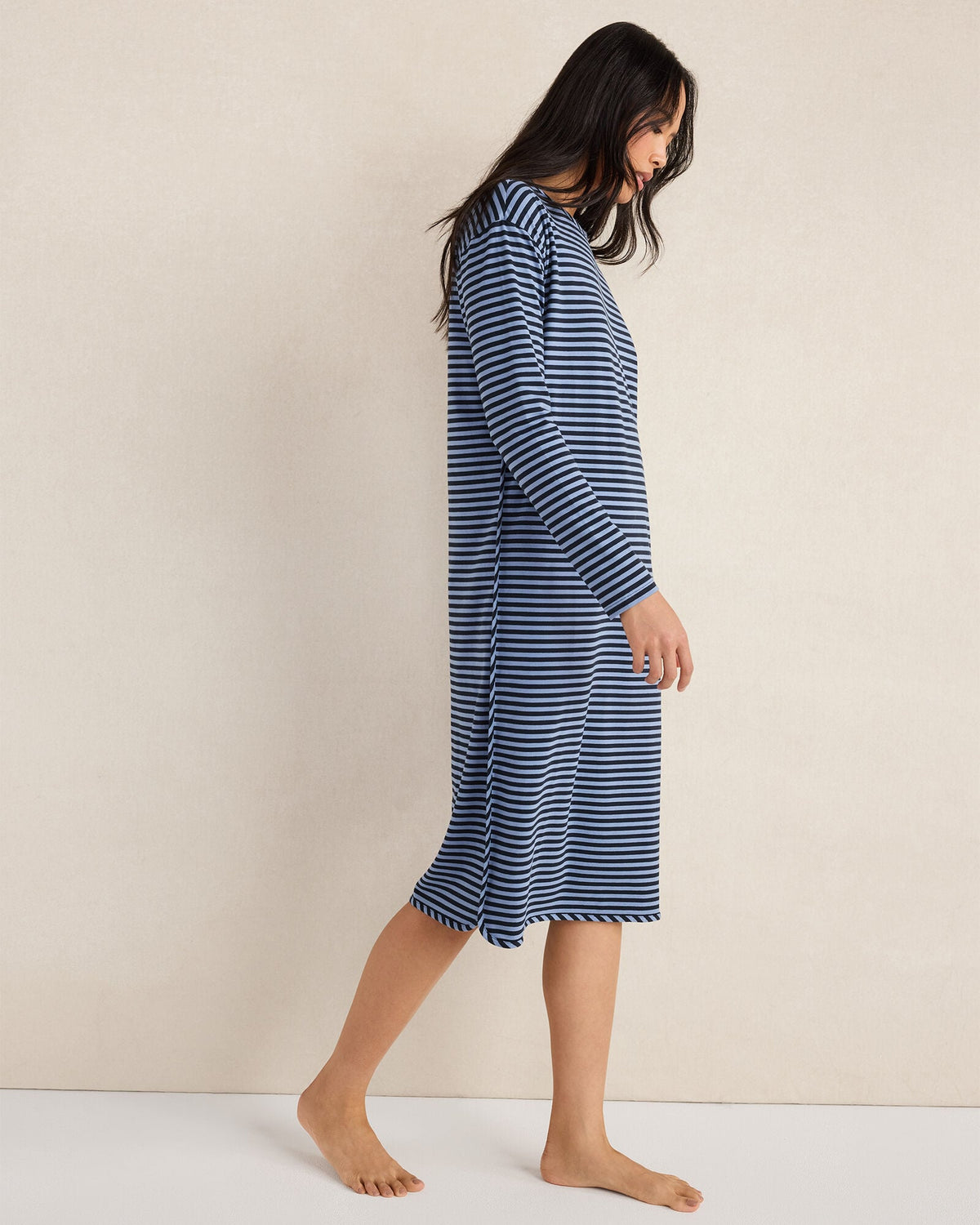 ORGANIC COTTON JERSEY BOLD STRIPE SLEEP DRESS | Talbots