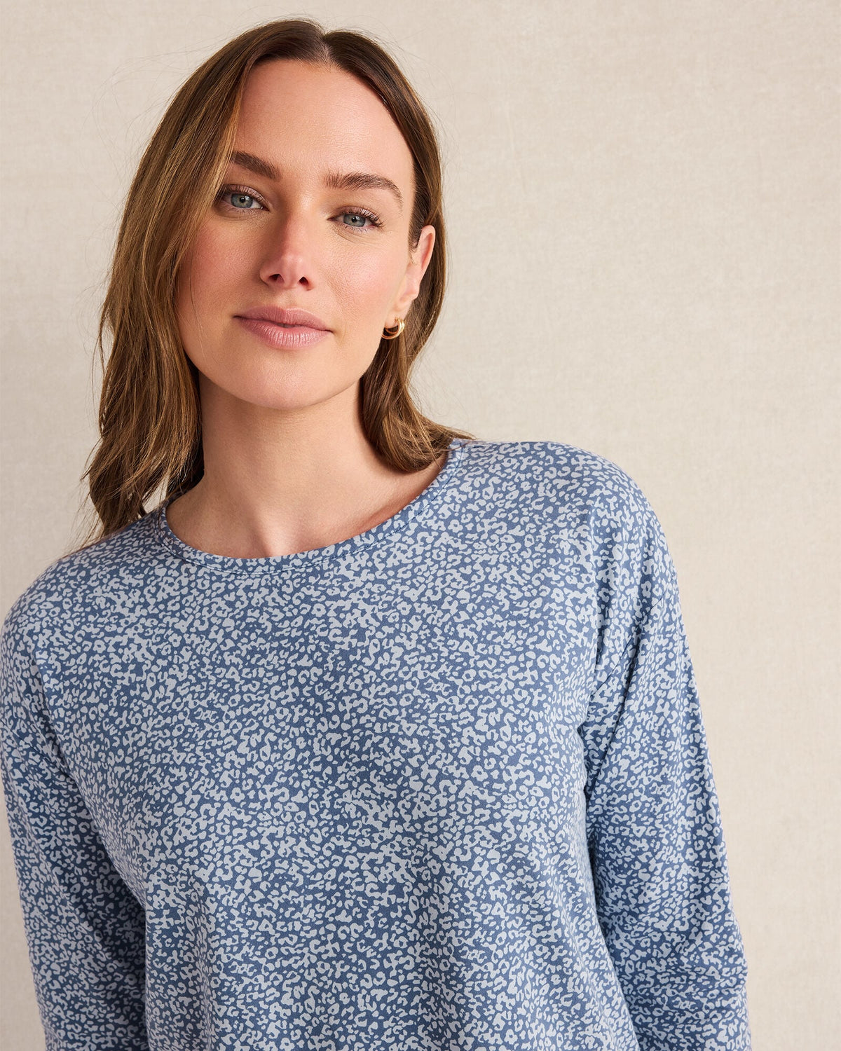 ORGANIC COTTON JERSEY ANIMAL PRINT PAJAMA TOP | Talbots