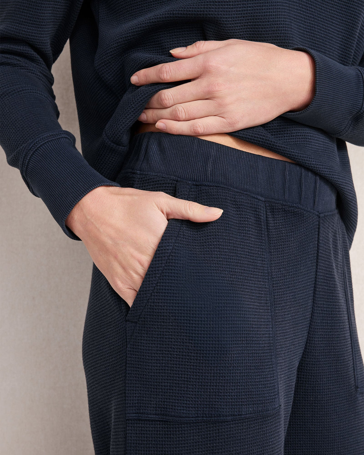 ORGANIC COTTON WAFFLE STRAIGHT LEG PANTS | Talbots