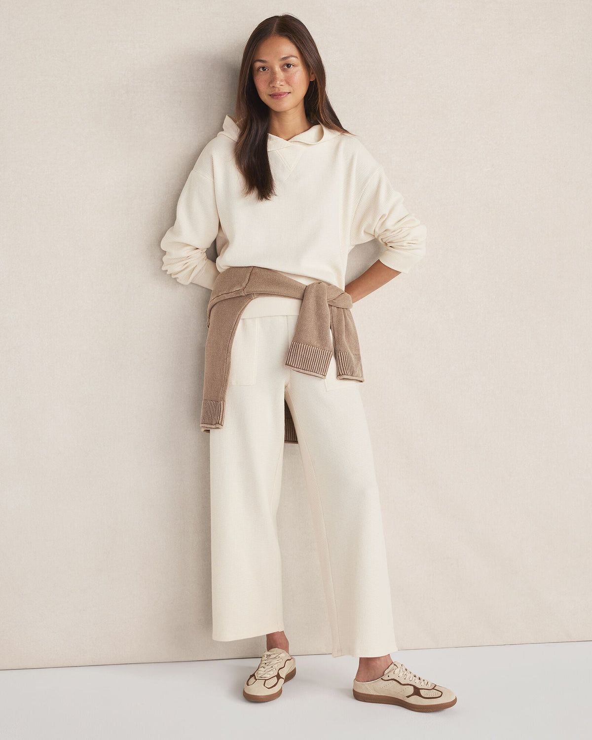 ORGANIC COTTON WAFFLE STRAIGHT LEG PANTS | Talbots