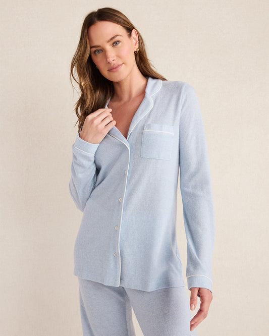 MARLED KNIT PAJAMA TOP | Talbots