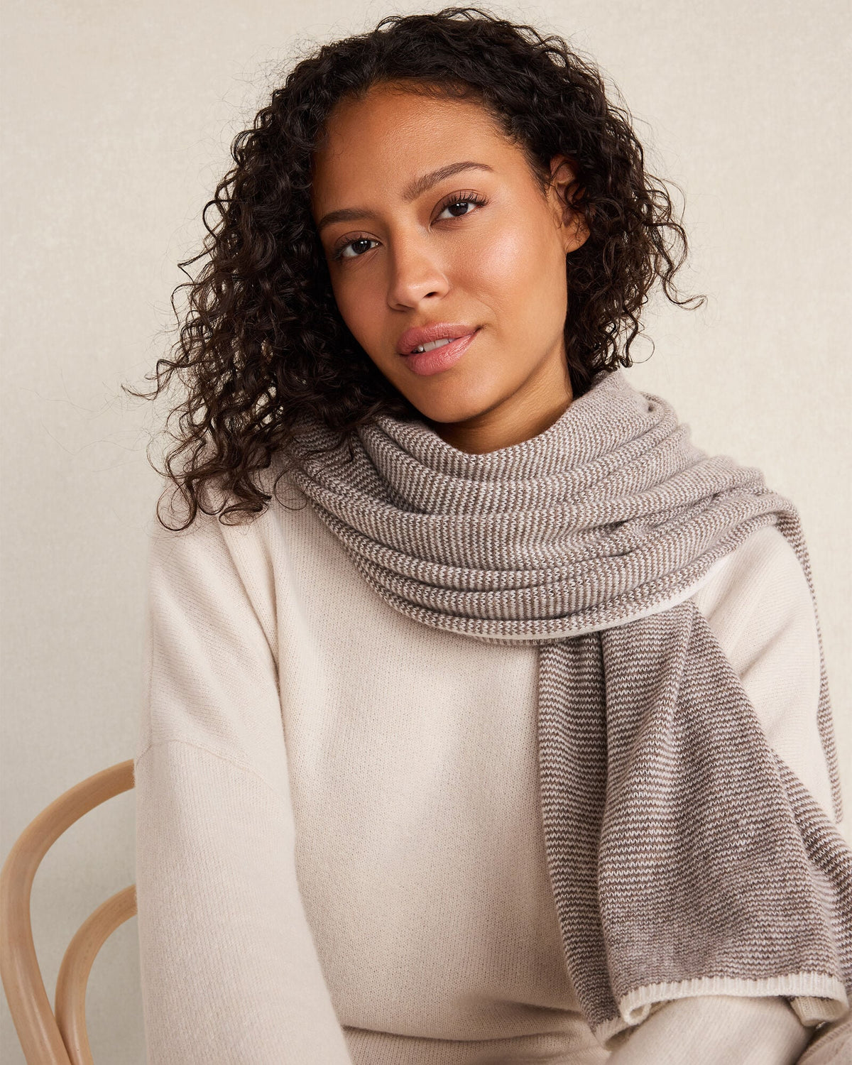 FEATHERWEIGHT CASHMERE STRIPED SCARF | Talbots