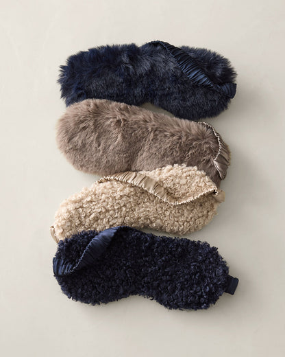 FAUX FUR + SILK EYE MASK | Talbots