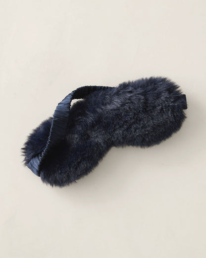 FAUX FUR + SILK EYE MASK | Talbots