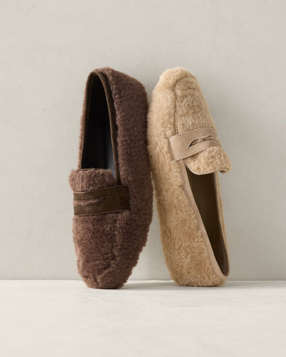 SHERPA AND LEATHER MOCCASINS | Talbots