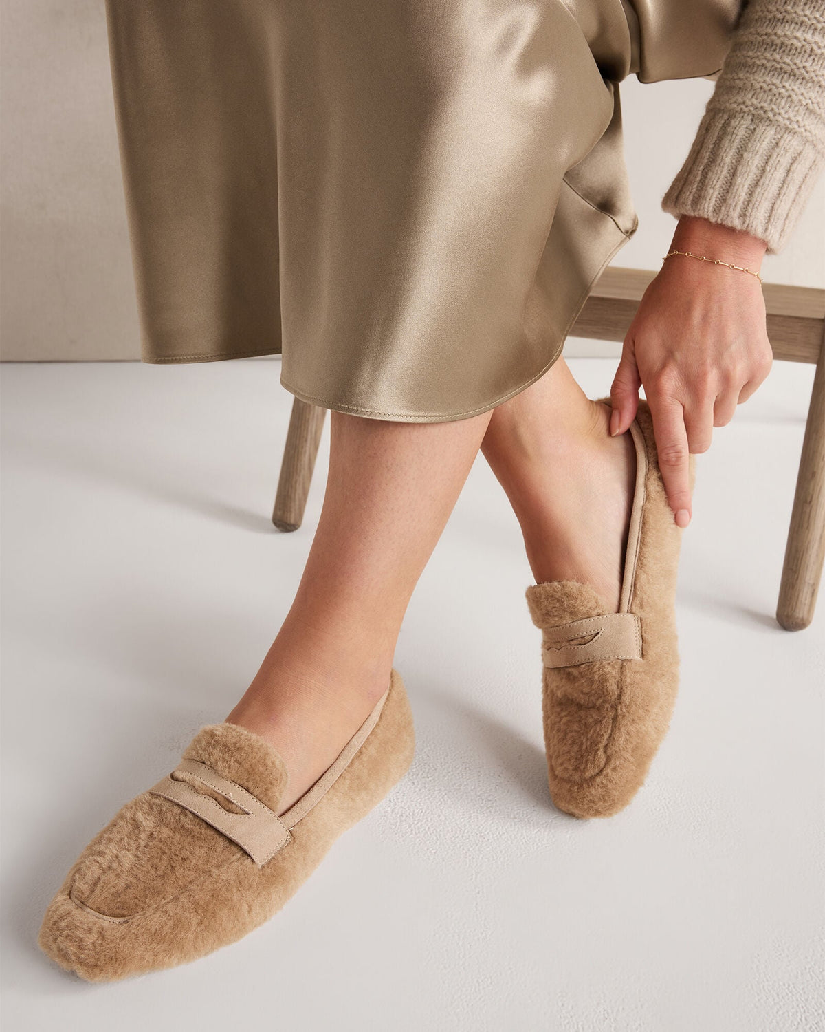 SHERPA AND LEATHER MOCCASINS | Talbots
