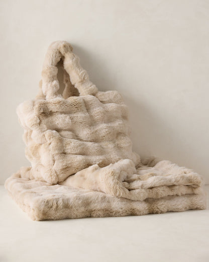 FAUX FUR THROW BLANKET AND TOTE | Talbots