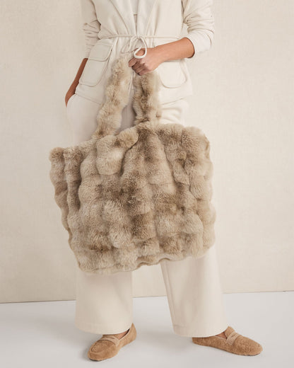 FAUX FUR THROW BLANKET AND TOTE | Talbots