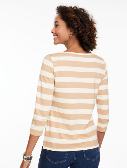 ENVELOPE NECK TEE - BON VOYAGE | Talbots