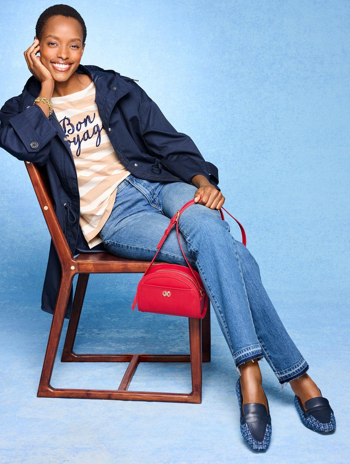 ENVELOPE NECK TEE - BON VOYAGE | Talbots