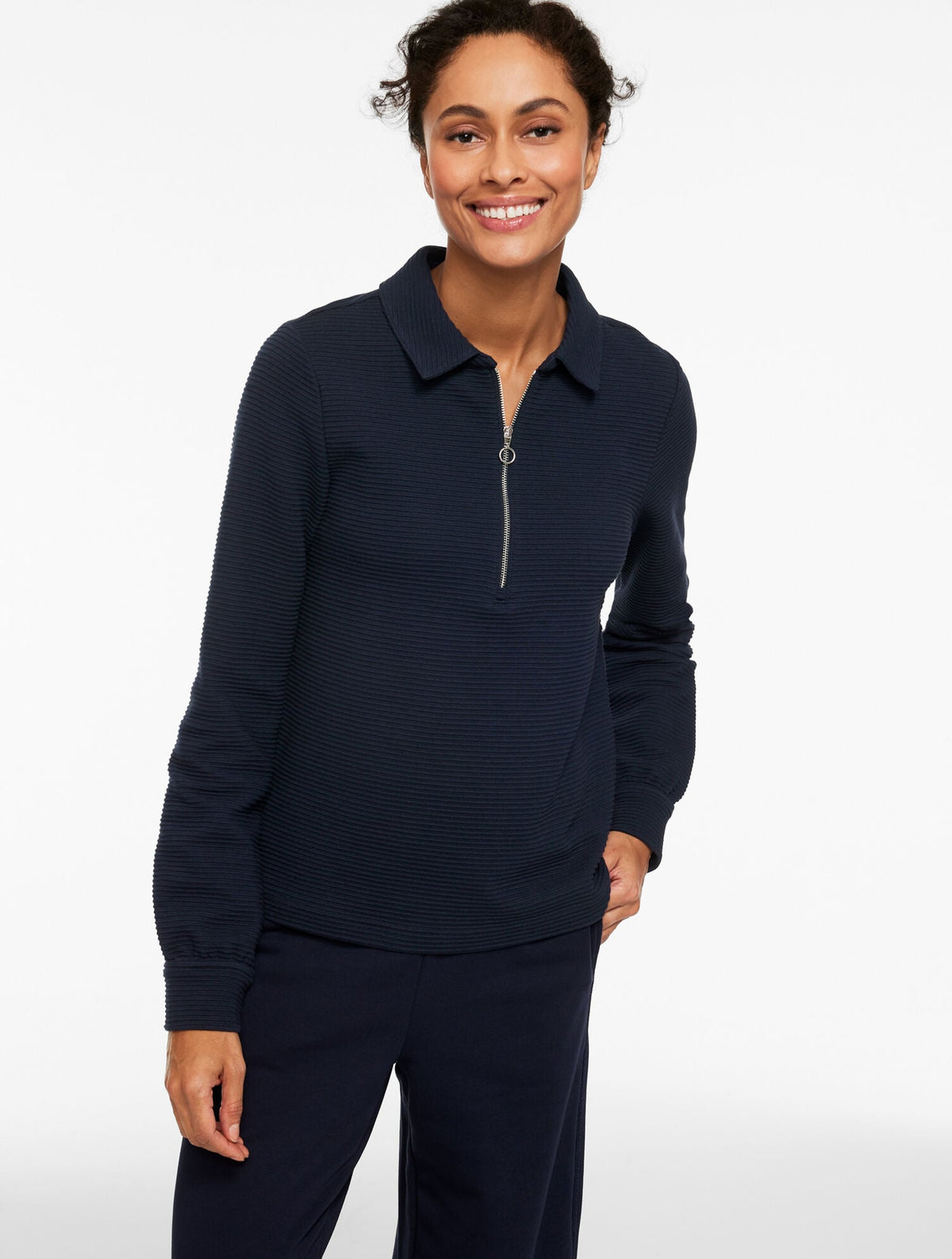OTTOMAN KNIT HALF-ZIP PULLOVER | Talbots