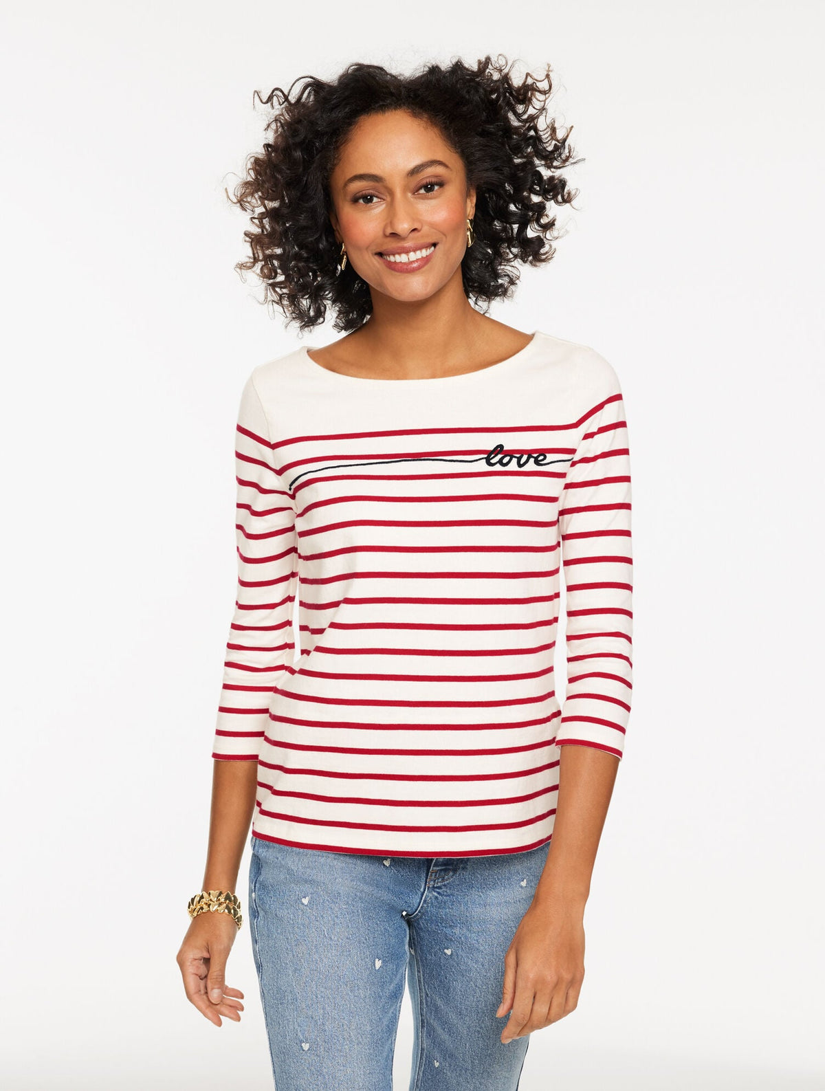 BATEAU NECK TEE - LOVE STRIPE | Talbots