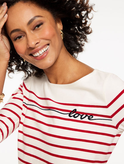 BATEAU NECK TEE - LOVE STRIPE | Talbots