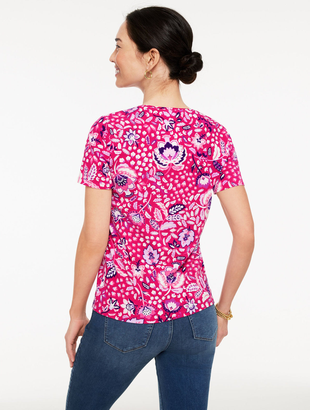CREWNECK TEE - JOYFUL JACOBEAN | Talbots