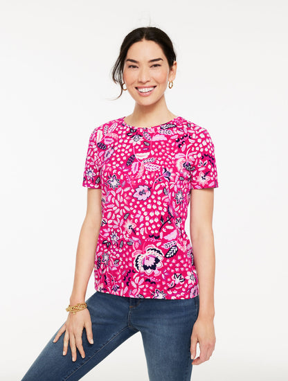 CREWNECK TEE - JOYFUL JACOBEAN | Talbots
