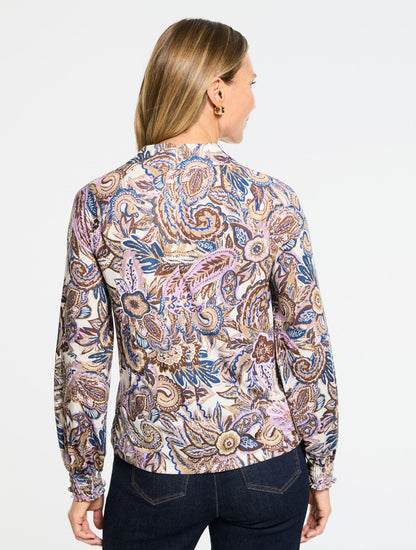 MOCKNECK KNIT BLOUSE - PAISLEY BOUQUET | Talbots