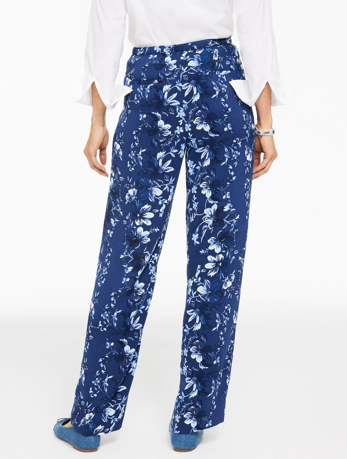 STRAIGHT LEG PULL-ON PANTS - EXQUISITE BLOOMS | Talbots