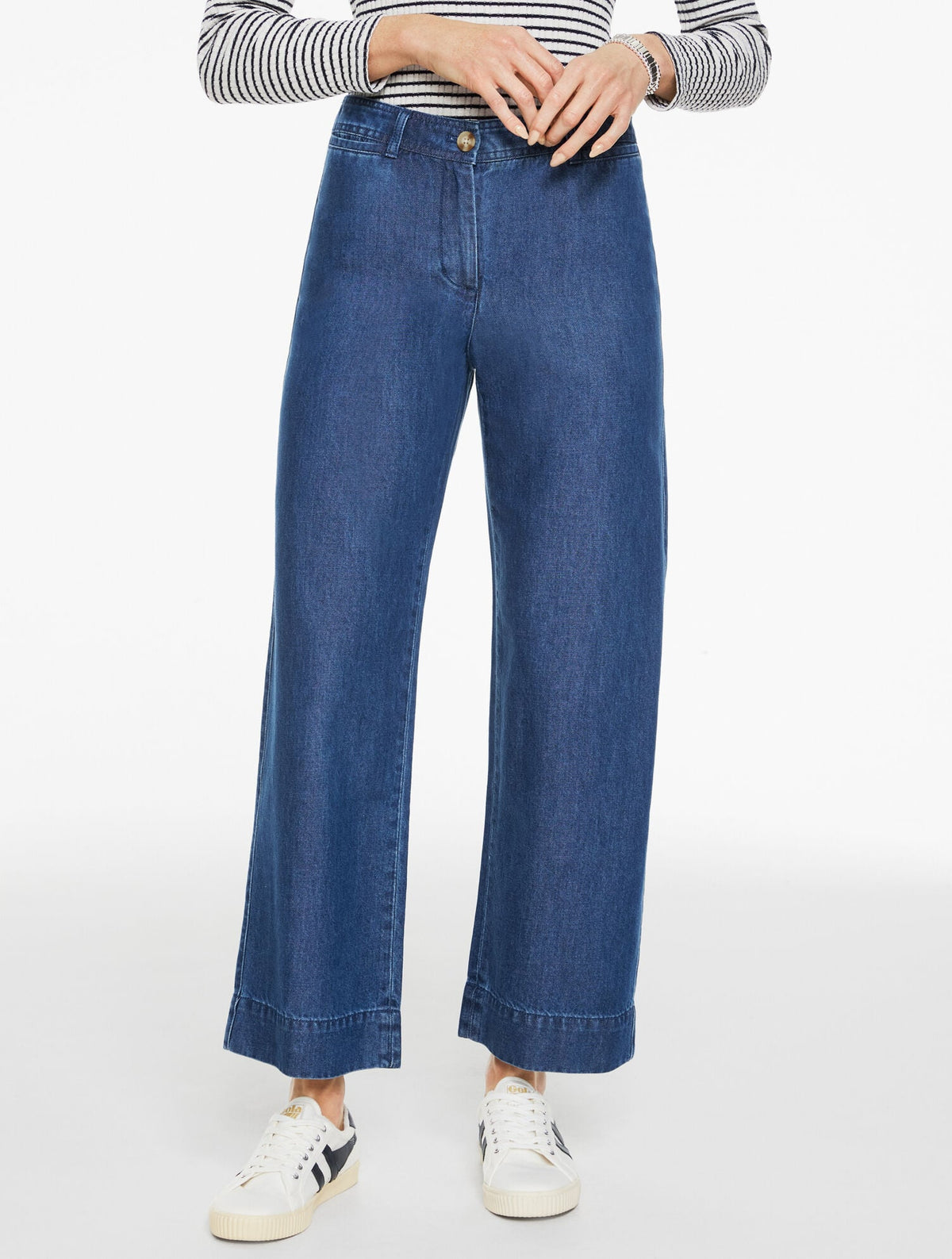 WIDE ANKLE PANTS - REFINED DENIM | Talbots