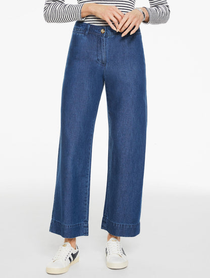 WIDE ANKLE PANTS - REFINED DENIM | Talbots