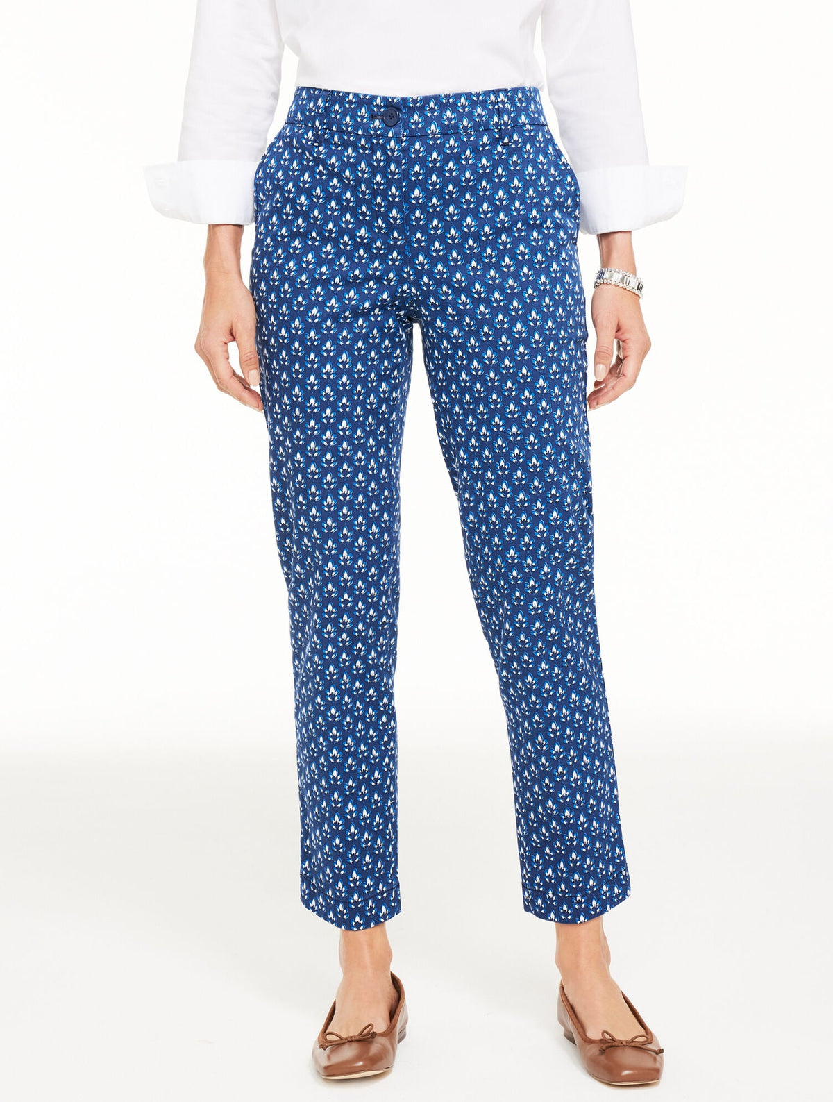 HERITAGE TWILL PERFECT CROPS - GRAPHIC LEAVES | Talbots