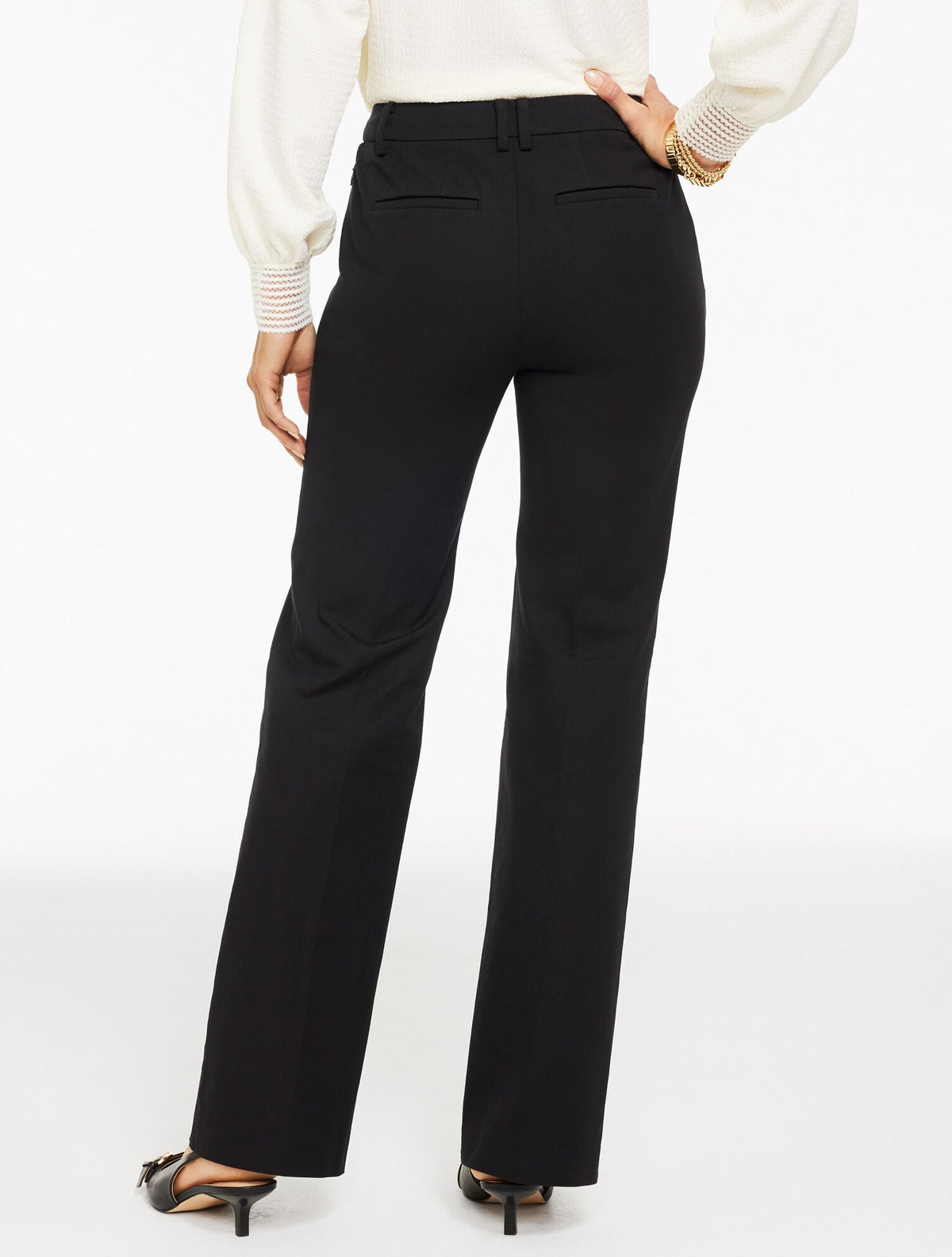 RELAXED BOOTCUT COTTON BI-STRETCH PANTS | Talbots