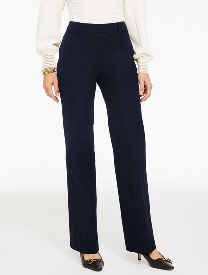 RELAXED BOOTCUT COTTON BI-STRETCH PANTS | Talbots