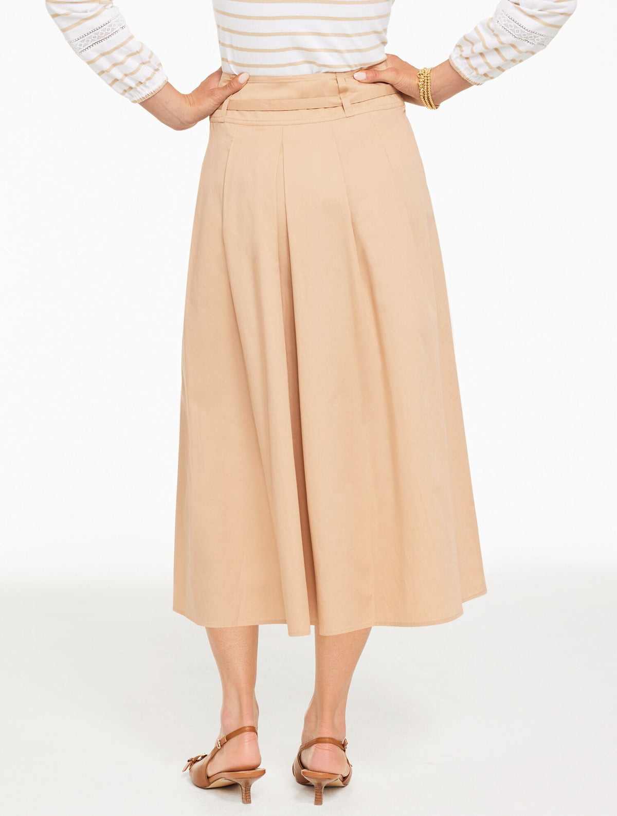 FIT & FLARE TWILL SKIRT | Talbots